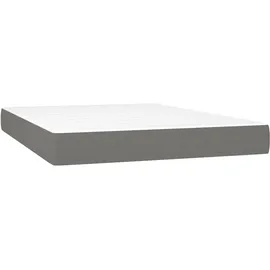 vidaXL Boxspringbett mit Matratze Dunkelgrau 140x200 cm Stoff1380038