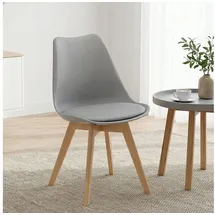 Homestyle4u Küchenstuhl gepolstert grau