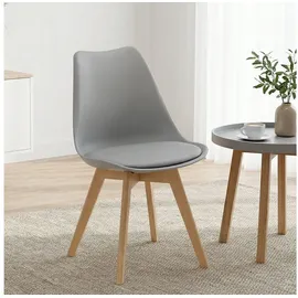 Homestyle4u Küchenstuhl gepolstert grau