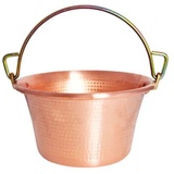 B Großer Kessel Kupfer Rein 99,9 % Griffe Stahl Trop. Linea Chef CM 26 Liter 4,5