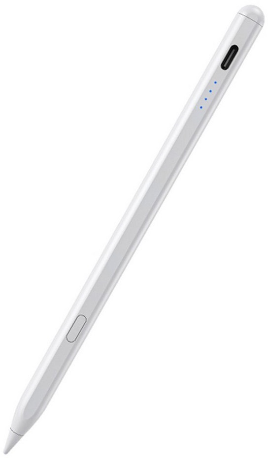 OKWISH Eingabestift Stift Stylus Pen Touchstift Pencil Touchscreen f. Apple iPad 2018-2023 (Magnetische Adsorption des iPads, 1-St., Hochpräzise Handflächenerkennung 4 LED-Anzeige Neigungsempfindlich) Magnetisches Pen Kompatibel mit iPad iPad Pro iPad Mini iPad Air weiß