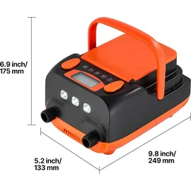 Vevor Paddleboard Pumpe (20 PSI) mit USB-Ausgang, zweistufige elektrische SUP-Luftpumpe mit automatischer Abschaltung & LED Licht, Aufblasen & Entl...