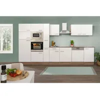Respekta Küchenzeile 370 cm Weiß Eiche