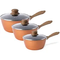 Antihaftbeschichtetes KochtopfSet – Induktionstopf mit Deckel – 3teiliger Kup...