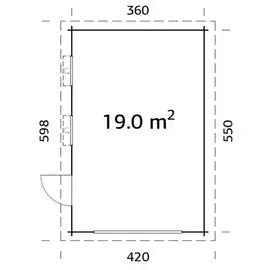 Palmako Garage Rasmus 4,20 x 5,98 m dunkelgrau lackiert