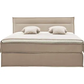 Musterring Boxspringbett MUSTERRING "JustB SC100", beige (hellbeige), B:200cm L:215cm, Komplettbetten, Boxspringbett, schwebende Optik, inklusive Topper, verschiedene Farben, 180 x 200 cm