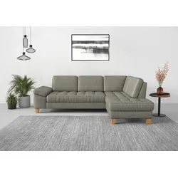 Ecksofa SIT & MORE "Westham L-Form", grau, B:261cm H:88cm T:179cm, 100% Polyester, Sofas, mit Ottomane, mit oder ohne Bettfunktion, Bettkasten, Verstellung