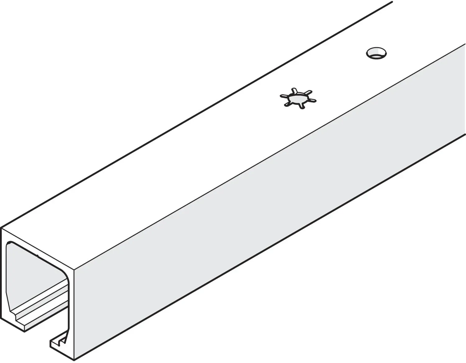 Hawa HAWA Junior 40 Laufschiene Deckenmontage L=1600 mm Aluminium farblos eloxie...