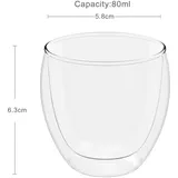 Intirilife 4x doppelwandiges transparentes Espressoglas Kaffeeglas Teeglas Thermoglas Dekoglas
