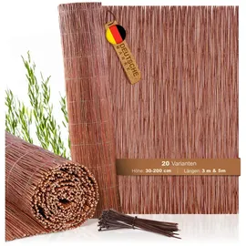 BooGardi Sichtschutzmatte 180 x 300 cm Braun Holz 2 St.