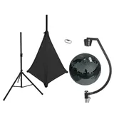 Eurolite Set Spiegelkugel 50cm schwarz mit Stativ und Segel schwarz