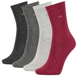 Calvin Klein 4P Lola Crew Sparkle Sock Gift Box Rot/Grau One Size Damen