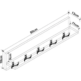 [en.casa] Wandgarderobe Hammarö grau