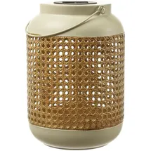 MARELIDA LED Solar Laterne Terassenleuchte Boho Bambus Optik Sensor H: