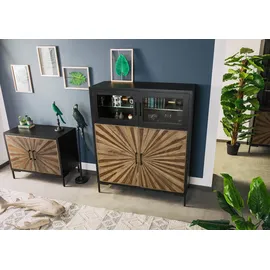 MASSIVMOEBEL24.DE Highboard 120 x 145 x 45 cm Schwarz