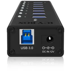 ICY BOX USB 3.0 Hub, 7 Port, Verfügt über 7x USB 3.0 Anschlüsse füür Laufwerke
