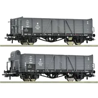 Roco 2-tlg. Set: Offene Güterwagen PKP 6600216 H0