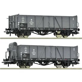 Roco 2-tlg. Set: Offene Güterwagen PKP 6600216 H0