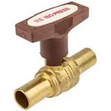 Hermann Schmidt ISOPRESS Heizungs-Kugelhahn mit Ø 18 mm Press-Klemmanschluß, ISO-T-Griff, MS-blank