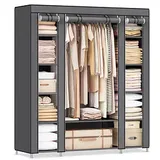 Songmics Kleiderschrank 150 x 175 x 45 cm Grau