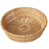 MAGICLULU Runder Brotkorb Aus Weide 25 Cm Geflochten Präsentationskorb Für Obst Süßigkeiten Gemüse Snacks Gebäck Chips Servierteller Ostereier Couchtisch Teedekoration