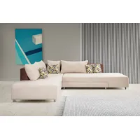 WERK2 Ecksofa »Split L-Form«, Ecksofa mit innovativer Drehfunktion für Schlaffunktion & Liegefläche beige