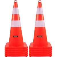 Vevor Sicherheitskegel, 10 Stück 28 Zoll Verkehrskegel, Orangefarbene PVC-Baukegel,