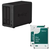 Synology DiskStation DS224+ 2 Einschübe NAS-Server Leergehäuse + 2x Synology Plus 3.5" SATA HDD Festplatte 6TB (12TB)