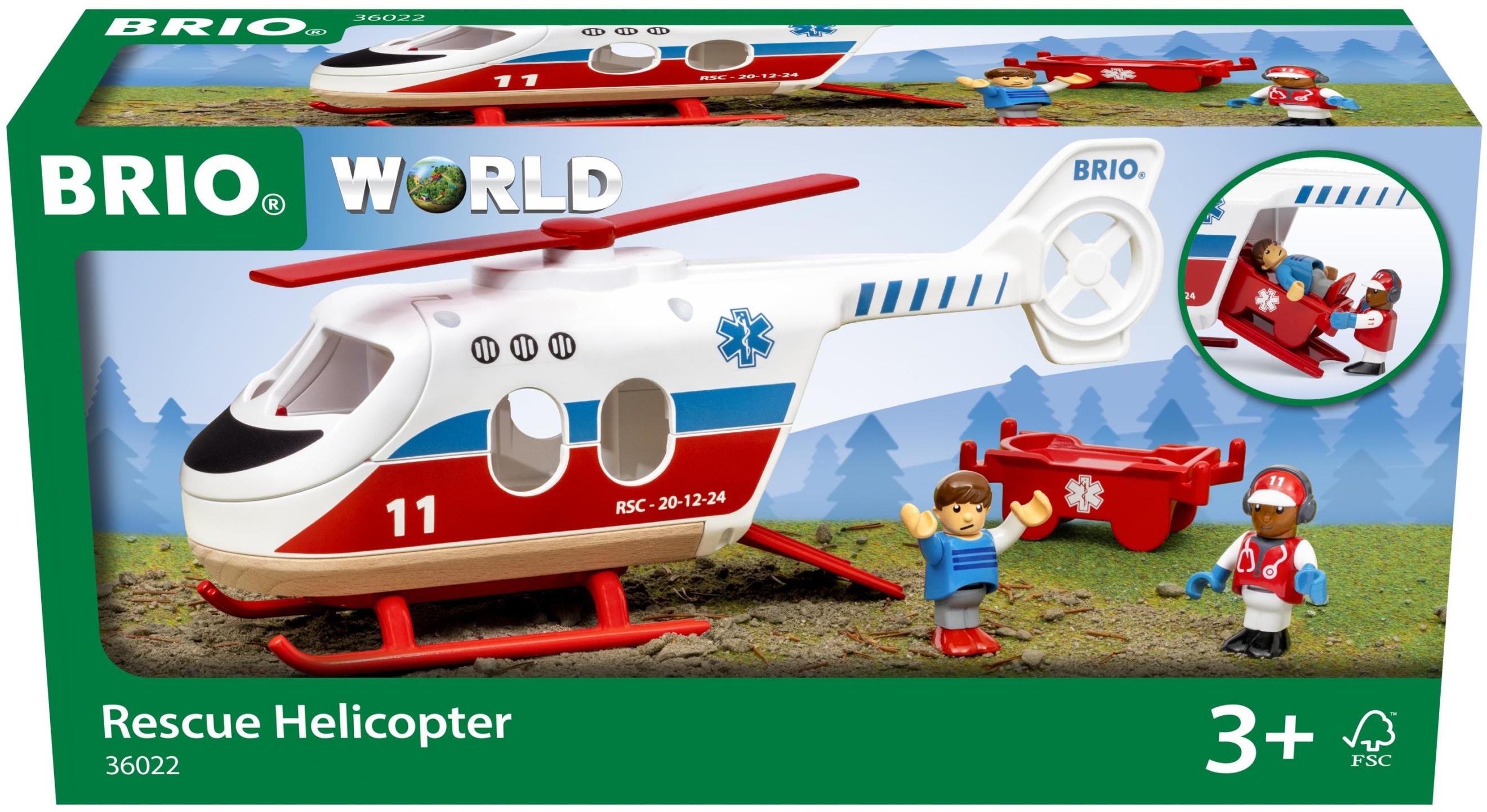 Brio - Holz-Hubschrauber WORLD - RESCUE 4-teilig