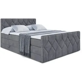 altdecor Boxspringbett Dunkelgrau, Holzwerkstoff, Höhe ca. 40 cm 140x200 cm, Schlafzimmer, Betten, Boxspringbetten