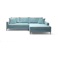 BOOOM Ecksofa Summer Cord Blau Lagoon