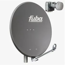 Fuba DAL 804 A Sat Anlage Antenne Schüssel Spiegel Alu Anthrazit DEK 417 Quad LNB 4 Teilnehmer