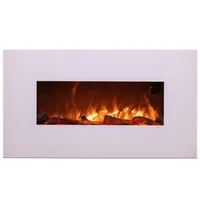 Sined Monte Elektrischer Wandkamin Aus Stahl Und Glas 1500w Flammeneffekt Led Weiß