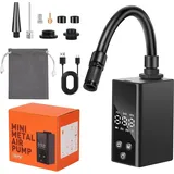 Mini-luftpumpe, 120 Psi Mini-akku-autoreifenfüller, Tragbarer Luftkompressor Mit Led-anzeige, Schrader- Und Presta-ventilen Für Fahrrad, Motorrad, Ball (schwarz)