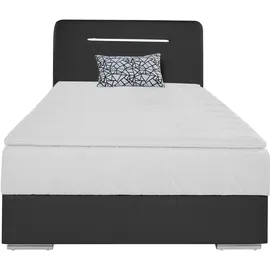 Cotta Boxbett COTTA "Lighstar", schwarz, B:126cm L:207cm, Komplettbetten, Boxspringbett, inklusive LED-Beleuchtung, Topper, Bettkasten und Zierkissen