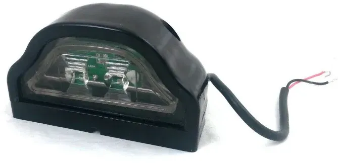 LED-Kennzeichenleuchte 12V für Anhänger, Bus, Ladefläche – schwarz