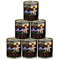 Dehner Wild Nature Hundefutter Hochmoor, Nassfutter getreidefrei / zuckerfrei, für ausgewachsene Hunde, Ente, 6 x 800 g Dose (4.8 kg)