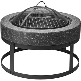 Gartenfreude Grill Fire Pit mit Grillfunktion aus Metall, mit Grillrost und Feuerhaken