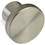 SO-TECH® Möbelknopf VOLUME Ø 38 mm Edelstahl gerändelt, Edelstahlknopf Knopf Knauf Möbelknauf incl. Schraube