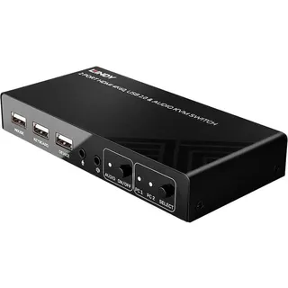 Lindy 2 Port KVM Switch HDMI 4K60, USB 2.0 & Audio 2 Port KVM-Umschalter HDMI 4096 x 2160 Pixel