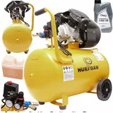 Kompressor 100L 10bar 530L/min 3PS Öl Druckluft 2 Zylinder Werkstatt mobil