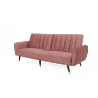 Happy Home Sofa Schlafsofa Sofabett mit Verstellbarer Rückenlehne rosa