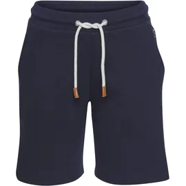 H.I.S. Bermudas H.I.S, Damen, Gr. 40/42, N-Gr, blau (marine), Sweatware, Obermaterial: 60% Baumwolle, 40% Polyester, unifarben, Basic kniefrei, Hosen Bermudas, mit Kordelzug und Stickerei, Loungewear, Topseller