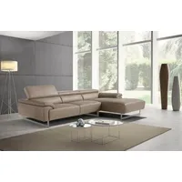 Egoitaliano Ecksofa Malika, edel und bequem, Designsofa mit hochwertigen Bezügen, L-Form, mit Recamiere, inkl. Kopfteilverstellung und chromfarbenen Metallfüßen grün