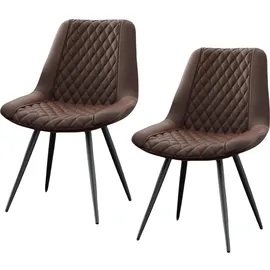Hti-Living HTI-Living, Esszimmerstuhl Astrid 2er-Set Kunstleder Braun