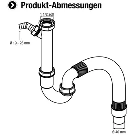 conmetall - celle Spültisch-Geruchverschluß flexibel 11/2x50