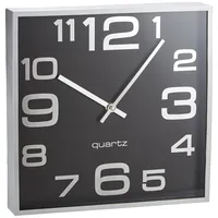 Alco Wanduhr quadartisch Kunststoff 28,3x28,3cm silber/schwarz