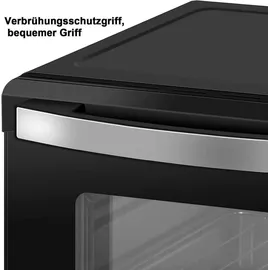 Woltu Mini Backofen 21 L, elektrischer Minibackofen, Miniofen, Pizzaofen, 1280 W, 100-230 °C, Timer 60 Min., Ober-/Unterhitze, Doppelverglasung, Schwarz