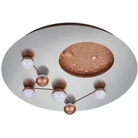 Trio LED-Deckenleuchte Zodiac Braun/Alufarben max. 42 Watt Deckenlampe