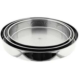 Weissberg Backblech-Set aus Edelstahl - 3-teilig, Ø 32/36/40 cm